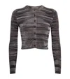 Alexander Wang Animal Print Cardigan In Grey