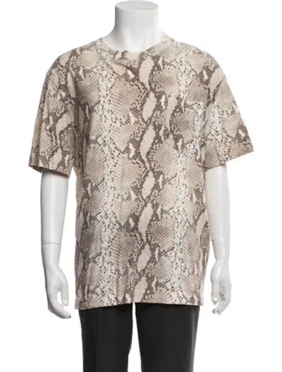 Pre-owned Alexander Wang Animal Print Crew Neck T-shirt In Neutrals