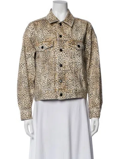 Pre-owned Alexander Wang Animal Print Denim Jacket In Neutral