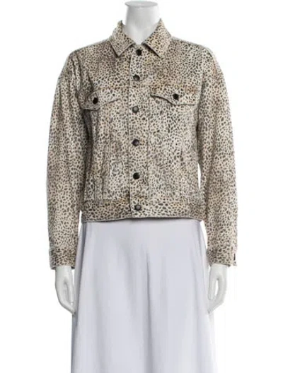 Pre-owned Alexander Wang Animal Print Denim Jacket In Neutrals