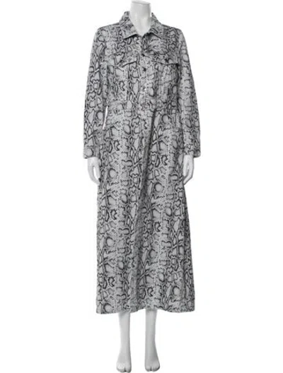 Pre-owned Alexander Wang Animal Print Jacket In Gray