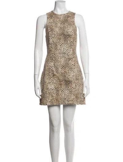 Pre-owned Alexander Wang Animal Print Mini Dress In Black