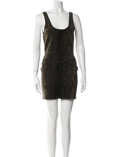 Pre-owned Alexander Wang Animal Print Mini Dress In Blue
