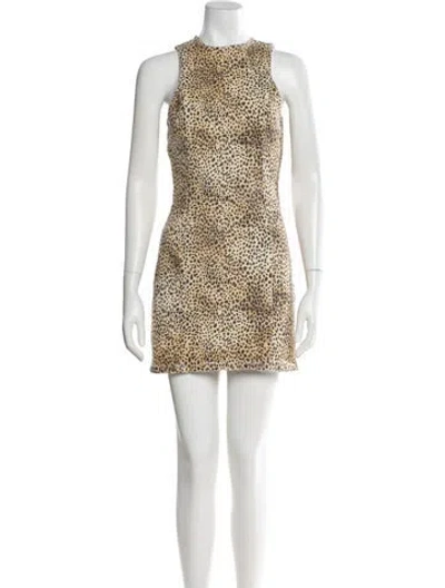Pre-owned Alexander Wang Animal Print Mini Dress In Neutral