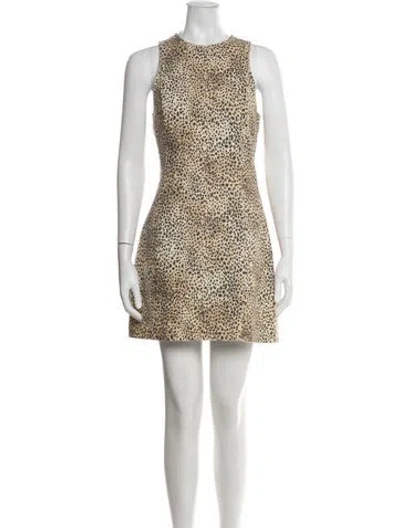 Pre-owned Alexander Wang Animal Print Mini Dress In Neutral