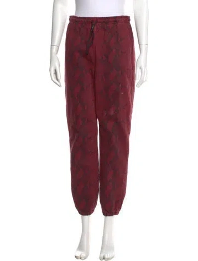 Pre-owned Alexander Wang Animal Print Skinny Leg Pants In Red