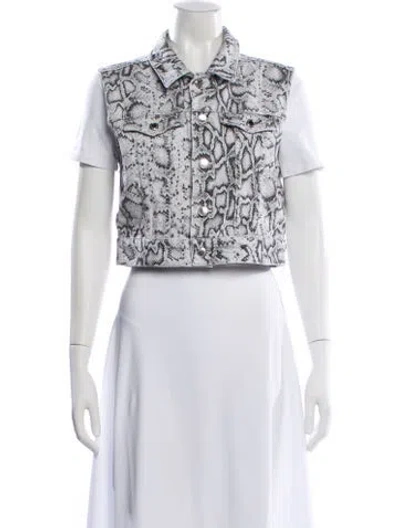 Pre-owned Alexander Wang Animal Print Vest In White