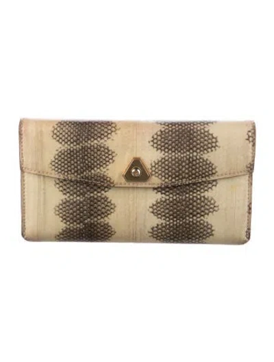 Pre-owned Alexander Wang Animal Print Wallet In Brown