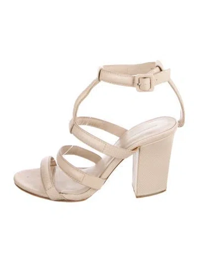 Pre-owned Alexander Wang Anjelika Embossed Leather Gladiator Sandals In Neutral