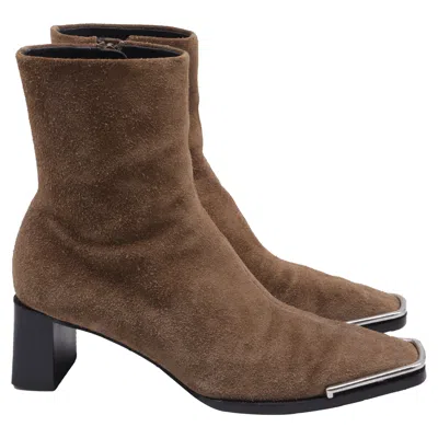 Alexander Wang Ankle Boots In Brown Suede