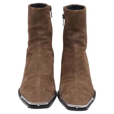 Pre-owned Alexander Wang Ankle Boots In Brown Suede