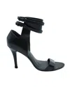 Alexander Wang Ankle Strap Heeled Sandals In Black Leather In Black