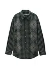 Alexander Wang Argyle Hotfix Shirt Oversized In Green
