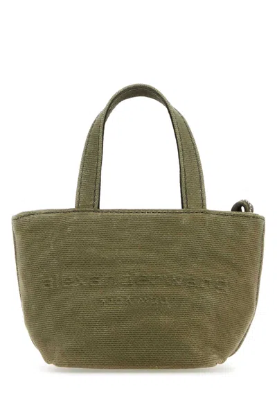 Alexander Wang Army Green Canvas Handbag In Surpluskhaki