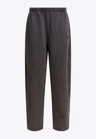 Alexander Wang Articulated-leg Faded Track-pants In Black