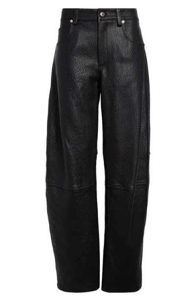 Alexander Wang Black Low-rise Five-pocket Lambskin Leather Pants