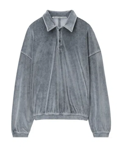 Alexander Wang Articulated Pullover Polo In Gray
