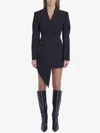 Alexander Wang Asymmetric Minidress Blazer In Black
