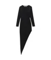 Alexander Wang Black Asymmetric Long-sleeve Bodycon Maxi Dress In Black