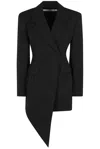Alexander Wang Asymmetric Minidress Blazer In Black