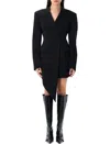 Alexander Wang Asymmetric Blazer Minidress With Tailored Silhouette In Black