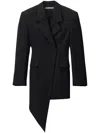 Alexander Wang Asymmetric Minidress Blazer In Black