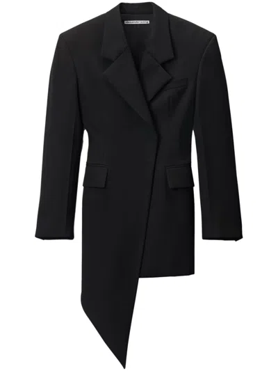 Alexander Wang Asymmetric Minidress Blazer In Black