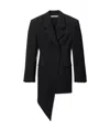 Alexander Wang Asymmetric Minidress Blazer In Black