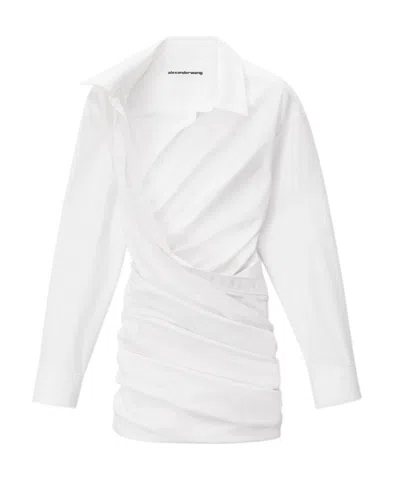 Alexander Wang Asymmetric Cotton Shirtdress In White
