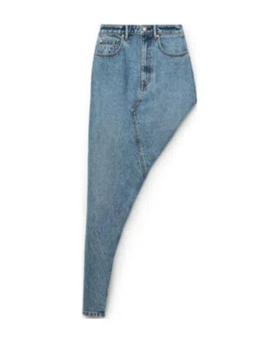 Alexander Wang Asymmetric Denim Skirt In Blue