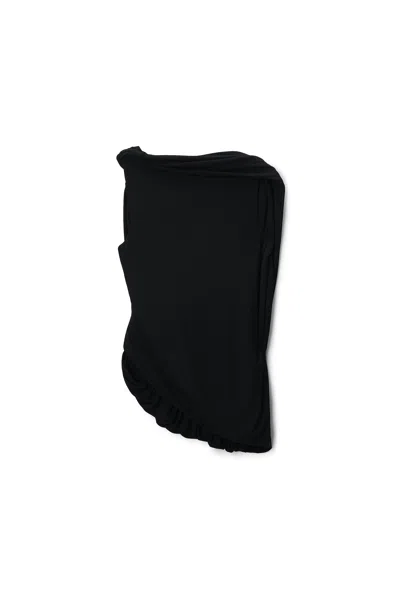Alexander Wang Asymmetric Draped Twisted Top In Black