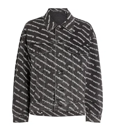 ALEXANDER WANG ASYMMETRIC-HEM LOGO PRINT JACKET