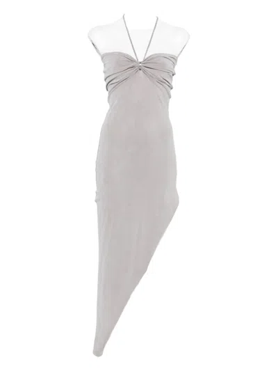 Alexander Wang Asymmetric Mini Dress In Gray