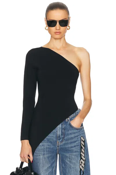 Alexander Wang Black Asymmetric Long-sleeve Top