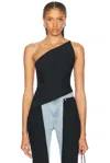 Alexander Wang Asymmetric Strapless Wool Top In Black