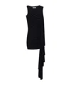 Alexander Wang Asymmetric Ruched Mini Dress In Black