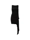 Alexander Wang Asymmetric Ruched Mini Dress In Black