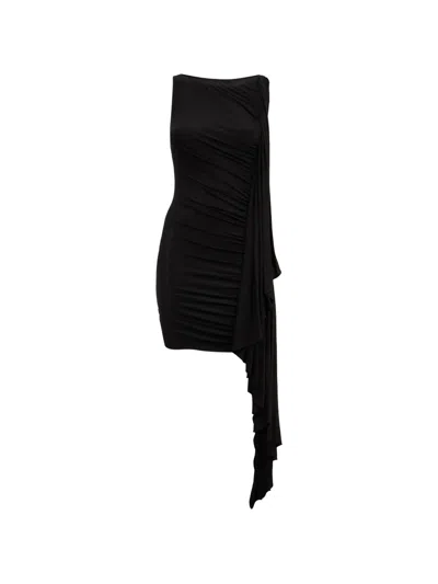 ALEXANDER WANG ASYMMETRIC RUCHED MINI DRESS