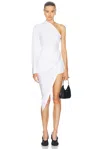 Alexander Wang Asymmetric Ruched Shirt Dress In White