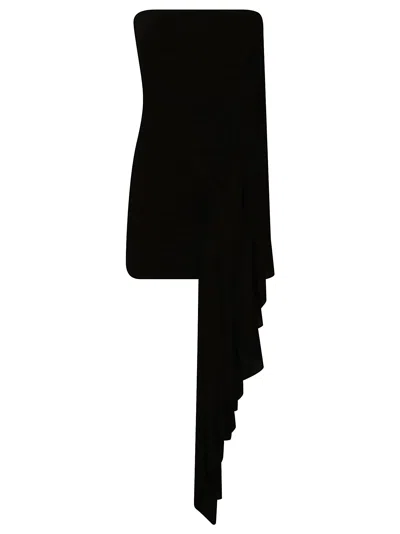 Alexander Wang Asymmetric Ruched Strapless Mini Dress In Red