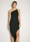 Alexander Wang Women Asymmetric Slit Maxi Dress In Black