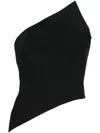 Alexander Wang Black Asymmetric One-shoulder Top In Black