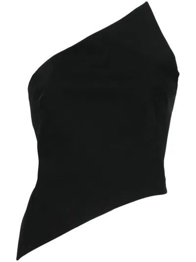 Alexander Wang Black Asymmetric One-shoulder Top