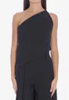 Alexander Wang Asymmetric Strapless Wool Top In Black