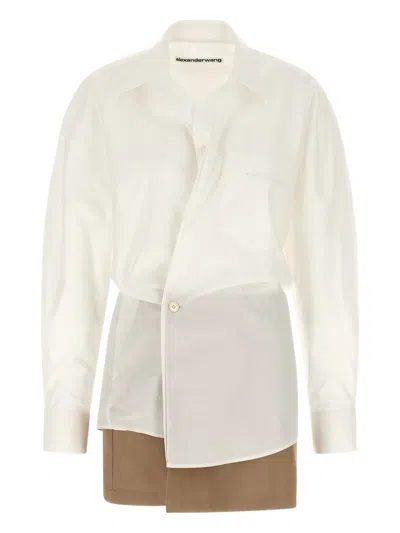 Alexander Wang Asymmetric Wrap Mini Dress In White