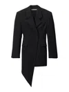Alexander Wang Asymmetric Minidress Blazer In Black