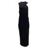 Alexander Wang Asymmetrical Draped Cutout Back Dress In Black Acetate In Black
