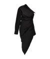 Alexander Wang Asymmetrical Ruched Poplin Dress In Black