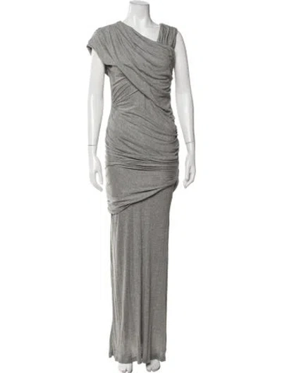 Pre-owned Alexander Wang Asymmetrical Long Dress W/ Tags In Gray