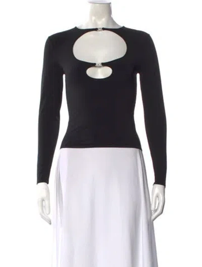 Pre-owned Alexander Wang Asymmetrical Long Sleeve Top In Black